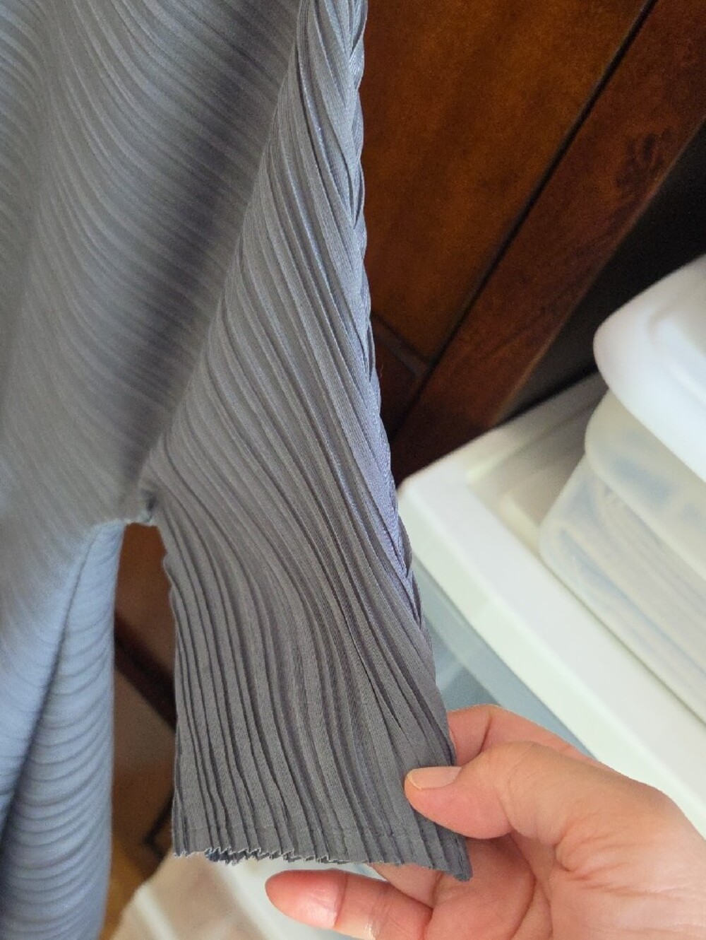 Pleats Please Issey Miyake in Slate Blue - Picture 4 of 7